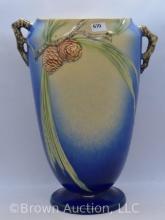 Roseville Pine Cone 709-10" vase, blue