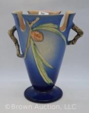Roseville Pine Cone 848-10" vase, blue