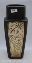 Weller Claywood 9" vase, grapes and leaves