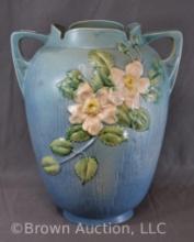 Roseville White Rose 991-12" vase, blue