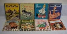 (8) Little Golden Books, 1950 and 60's copyrights: Rin Tin Tin and Rusty; Party in Shariland; Mister