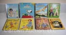 (8) Little Golden Books, 1950, 60, 80 and 90's copyrights: Snoopy, The World's Greatest Author; The