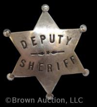 Six point star "Deputy Sheriff" badge with ball tips