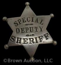 Six point star "Special Deputy Sheriff" badge with ball tips