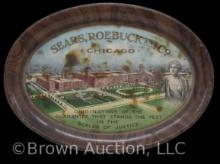 "Sears, Roebuck and Co., Chicago" advertising metal tip tray, 6"d oval