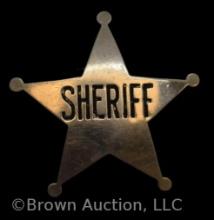 Five point star "Sheriff" badge with flat ball tips