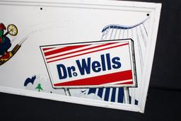 DR WELLS COOLER DOCTOR SODA POP TIN SIGN