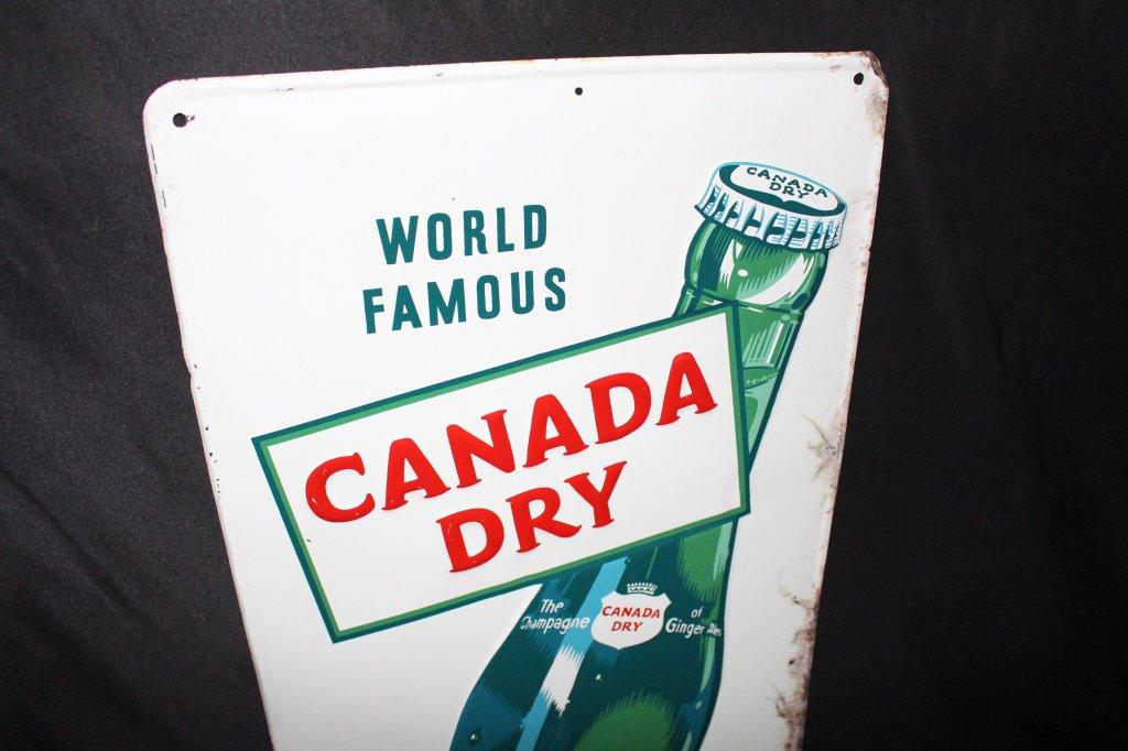 ICE COLD CANADA DRY GINGER ALE SODA POP TIN SIGN