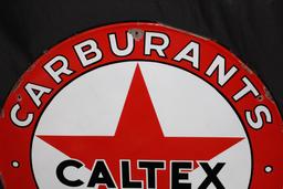 PORCELAIN TEXACO CALTEX GAS & OIL SIGN