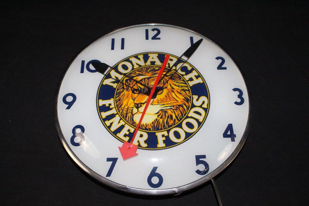 TELECHRON MONARCH FINER FOODS CLOCK SIGN