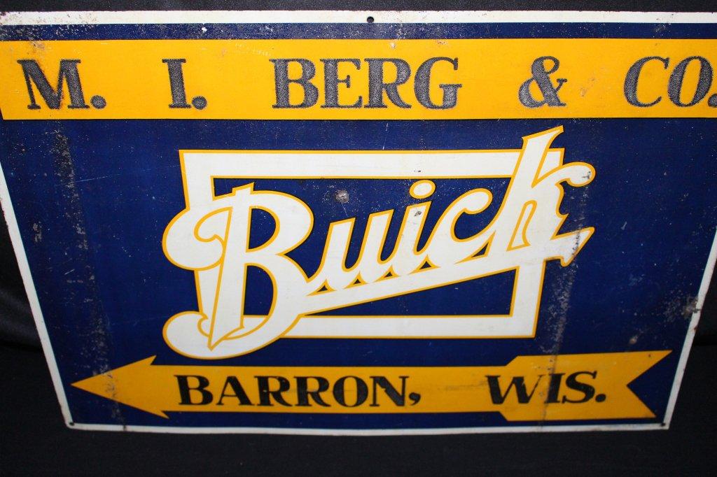 MI BERG CO BARRON WISCONSIN BUICK MOTOR CARS SIGN