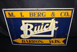 MI BERG CO BARRON WISCONSIN BUICK MOTOR CARS SIGN