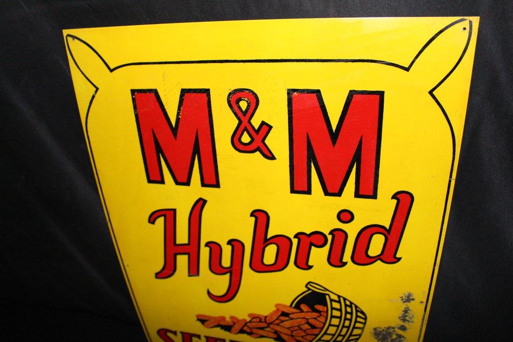 M&M HYBRID SEED CORN SIGN HOLGATE OHIO FARM SIGN