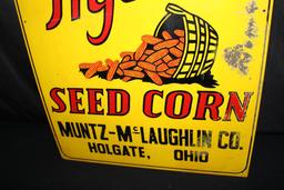 M&M HYBRID SEED CORN SIGN HOLGATE OHIO FARM SIGN