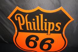 PORCELAIN PHILLIPS 66 GAS OIL SIGN DOUBLE SIDED