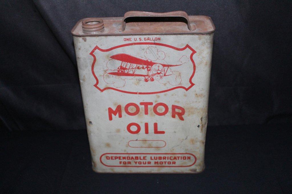 RARE ESSEX HUDSON NICHOLS SERVICE OIL CAN AIRPLANE