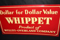 WILLYS OVERLAND WHIPPET AUTOMOBILE TIN SIGN