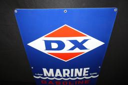 PORCELAIN DX MARINE GASOLINE GAS PUMP SIGN