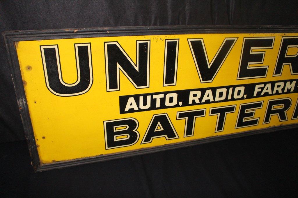 UNIVERSAL AUTO RADIO FARM LIGHT BATTERIES SIGN