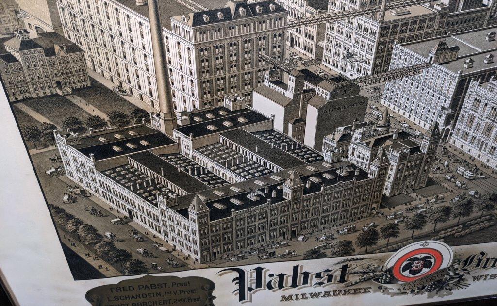 PRE PRO LITHO BEER SIGN PABST BREWING CO MILWAUKEE