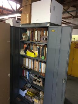 Metal Cabinet with Contents