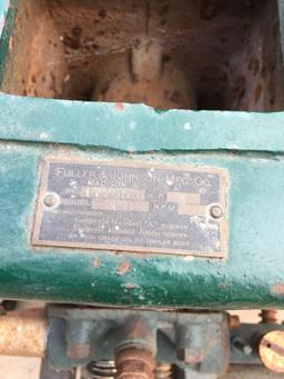 Fuller & Johnson Engine model ND, 2 HP "AS IS" includes dolly