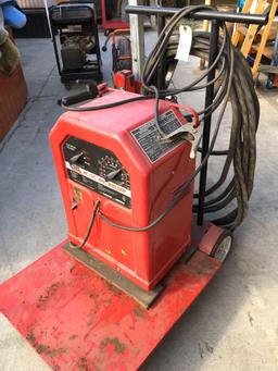 Electrode Polarity Lincoln Electric AC/DC Arc Welder model AC/DC 225/125 & rolling cart