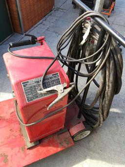 Electrode Polarity Lincoln Electric AC/DC Arc Welder model AC/DC 225/125 & rolling cart