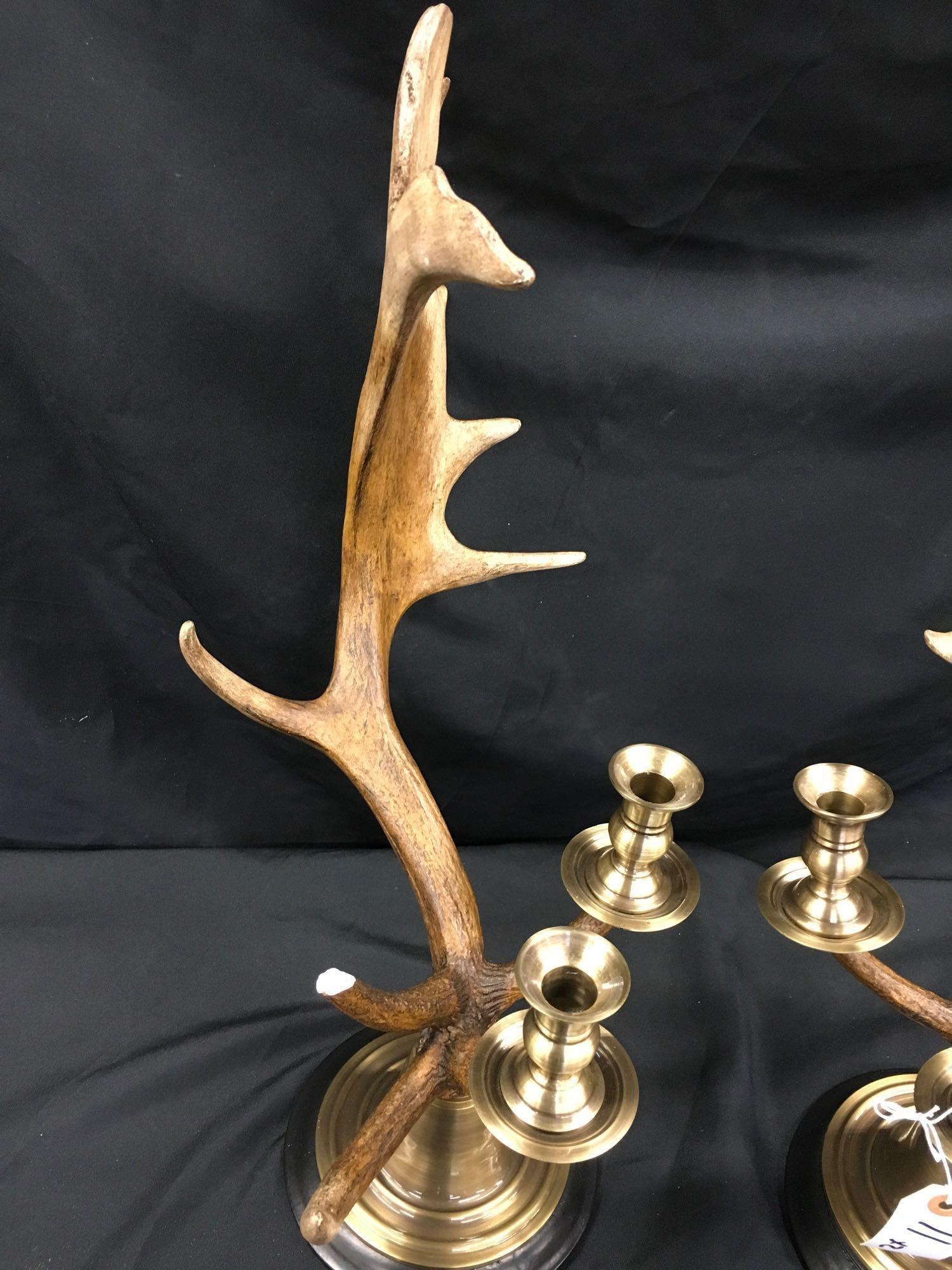 Beautiful Antler Candelabras. One is broken 24" tall x 15" wide