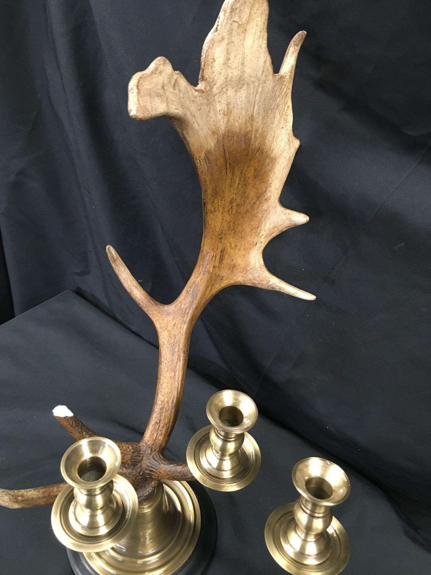 Beautiful Antler Candelabras. One is broken 24" tall x 15" wide