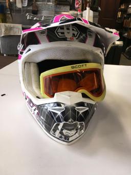 Shift M woman & Scott goggles and XL Mens helmet Carrera goggles.