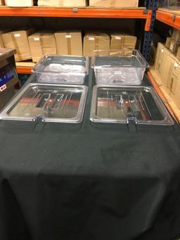 New 1/2 pans with train trays and lids