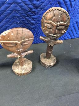 African Art; Carved wood Lot of Assorted Figurines/sculptures