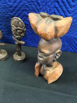 African Art; Carved wood Lot of Assorted Figurines/sculptures