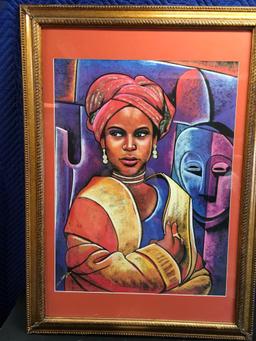 African Art Poster 43" x 30" Alix Beaujour Artist