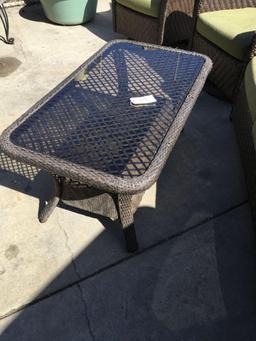 Patio set; 2 Swivel Chairs, Sofa & Table