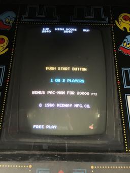 1980 Midway PAC-MAN Arcade Video Game Machine. Works