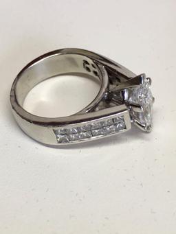 Diamond Engagement Ring 2.77 Cts Marquise Cut  Platinum