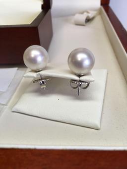 Pair Of Pearl Earrings with Traditional Pushbacks.