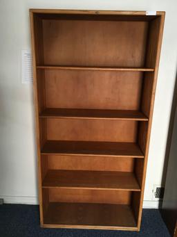 Oak 4 shelf bookcases, 3 ft. wide x 6 ft. tall