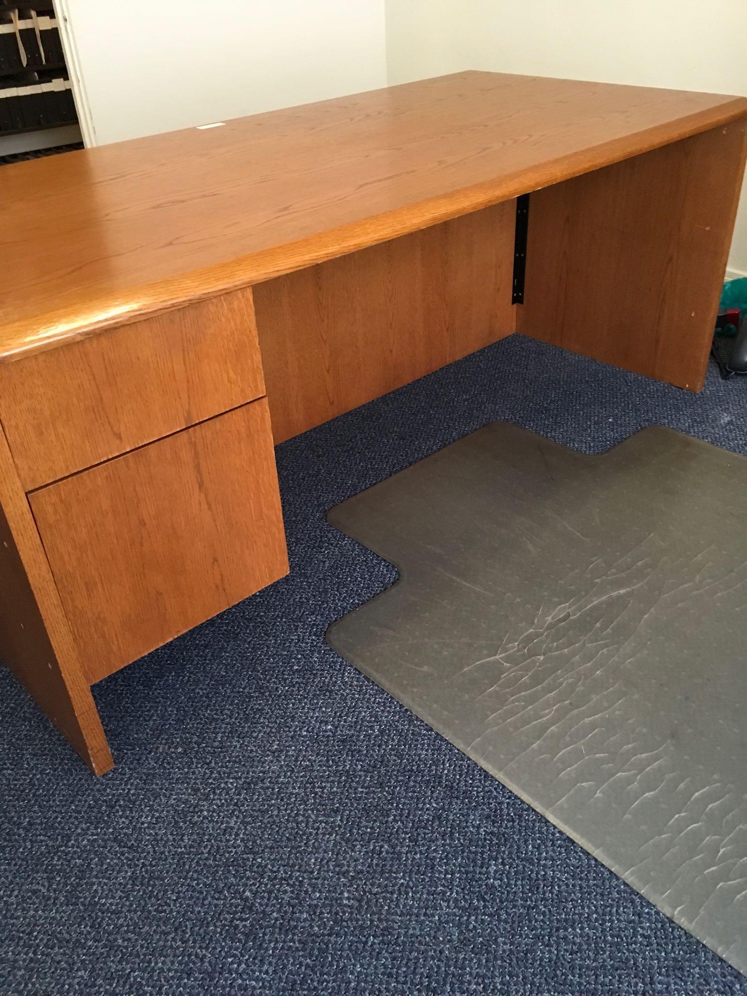 Desk, 6 ft. wide and credenza, 6 ft. wide