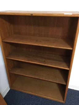 Oak 3 shelf book cases, 3 ft. wide x 4 ft. tall