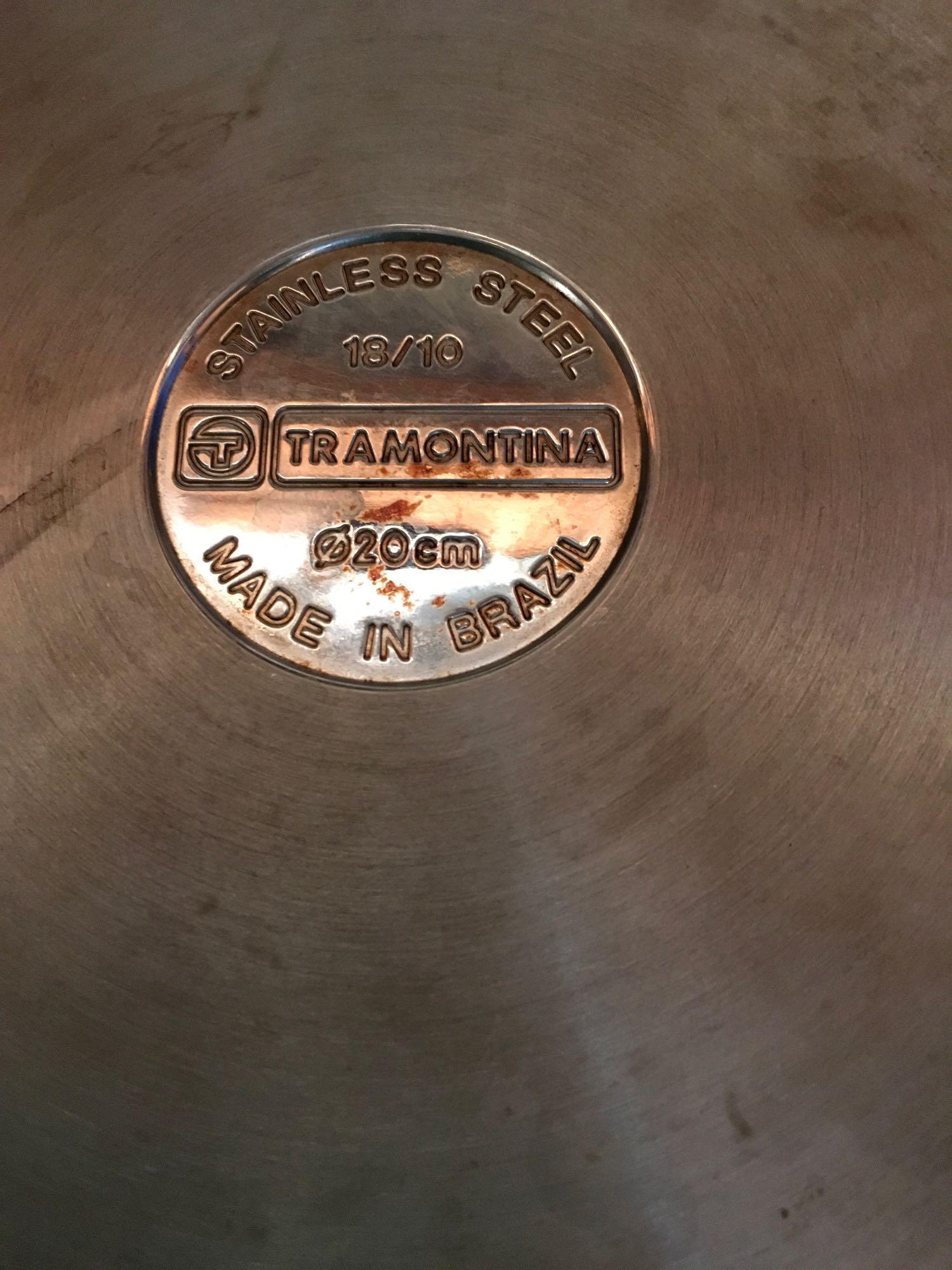 Tramonita Stainless steel pots, pans and steamers with clad bottoms, 5 pieces