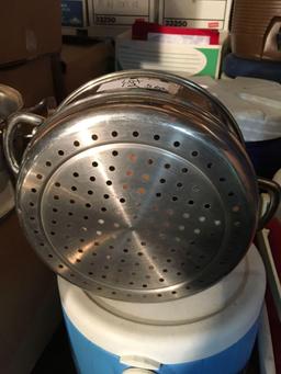 Tramonita Stainless steel pots, pans and steamers with clad bottoms, 5 pieces