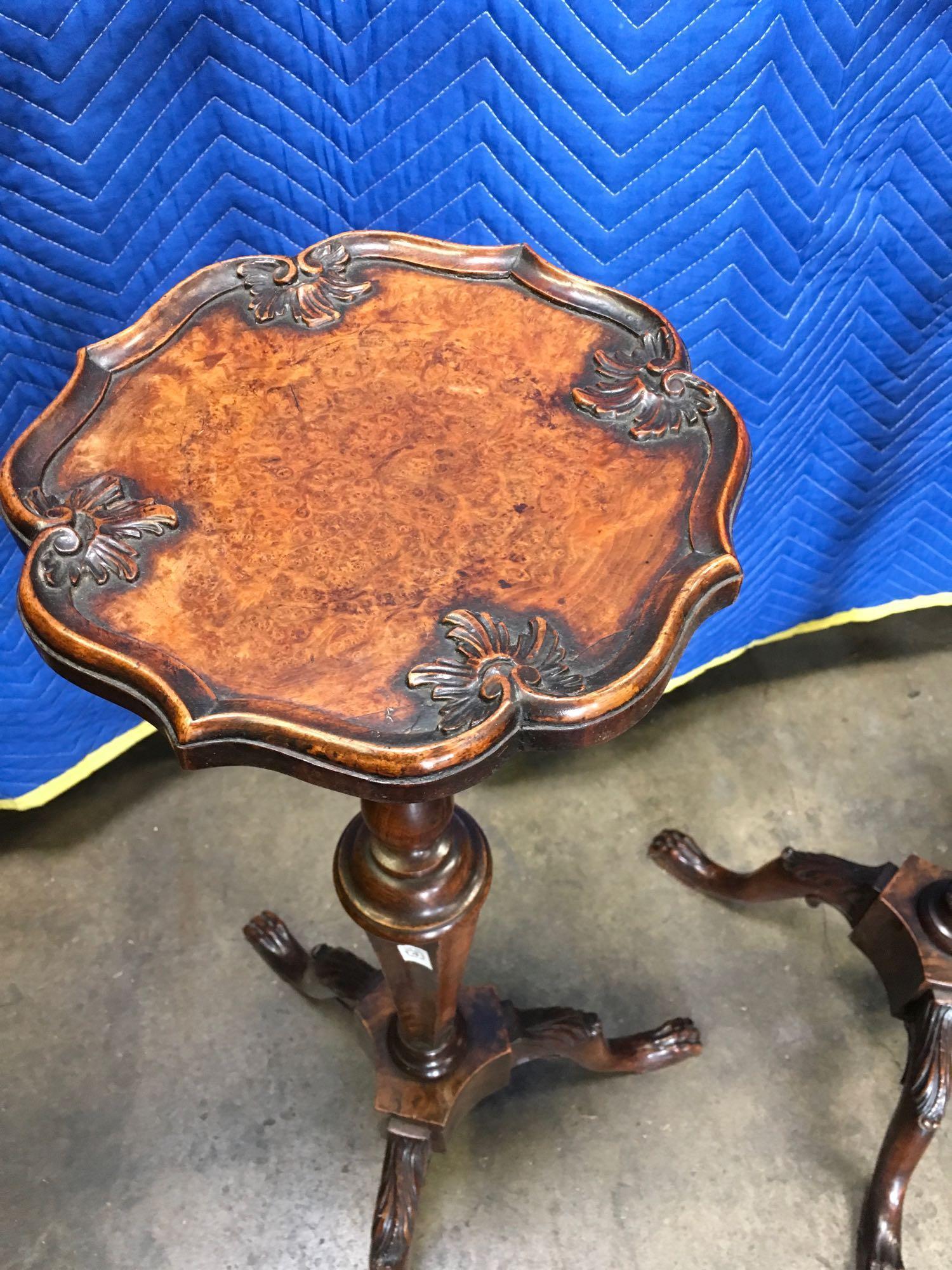 Antique beautiful decoration with claw feet tables