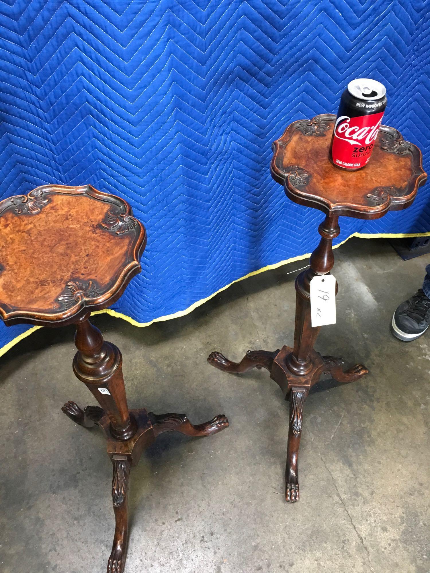 Antique beautiful decoration with claw feet tables