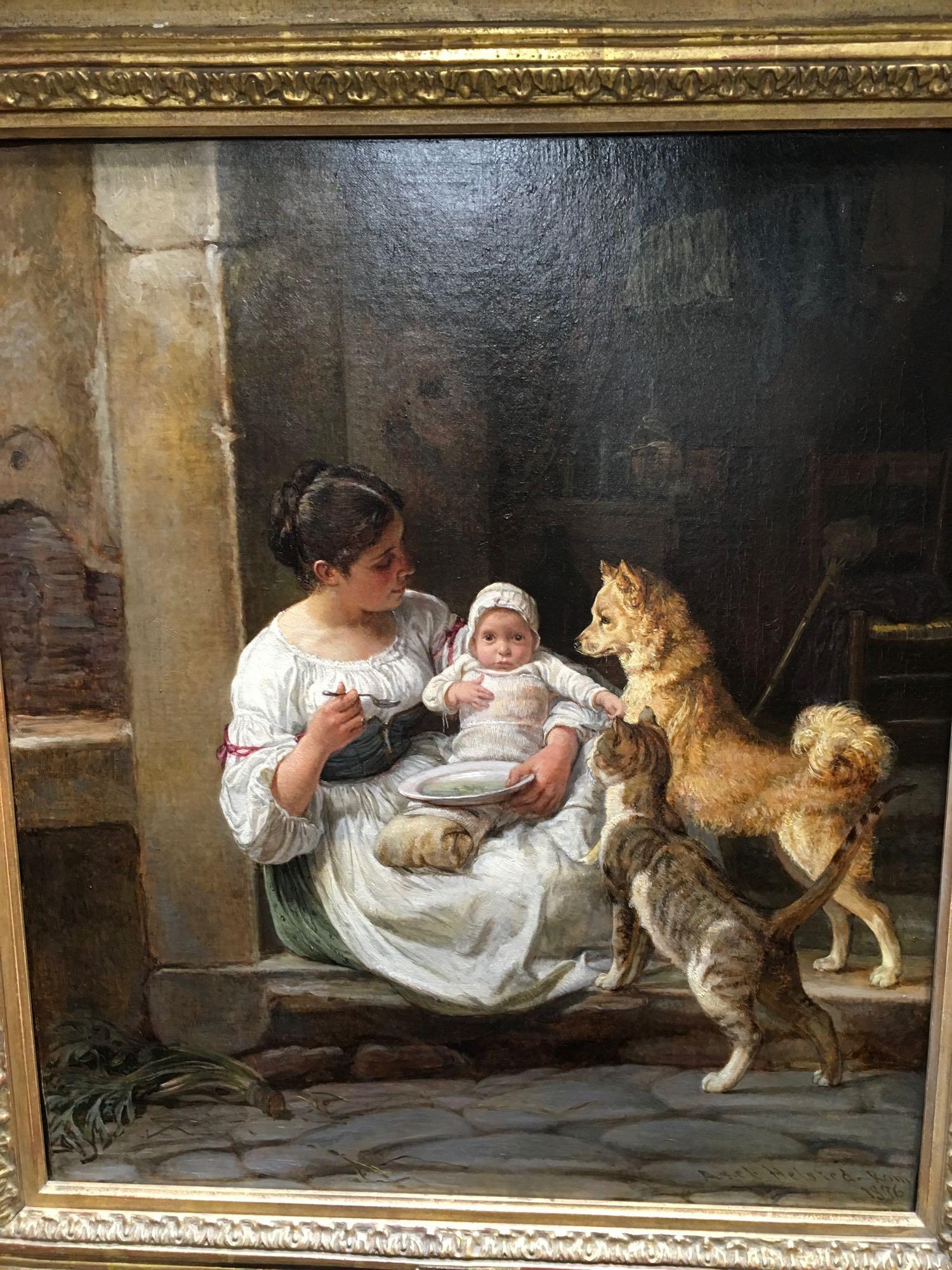 Painting on canvas by Axel Helsted. Rom 1876