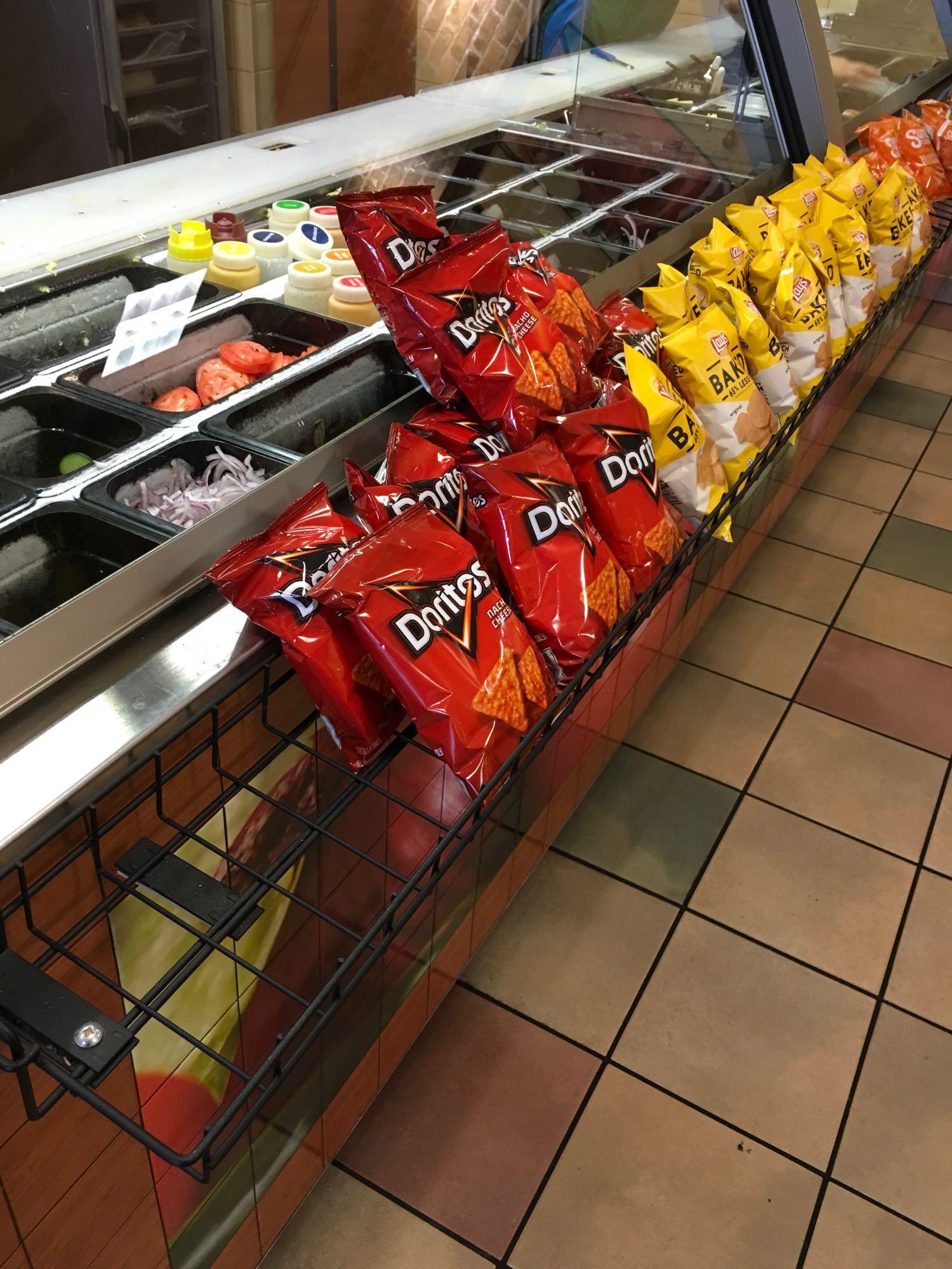 Wire display racks. Bags of chips not included. See pics for the other two racks