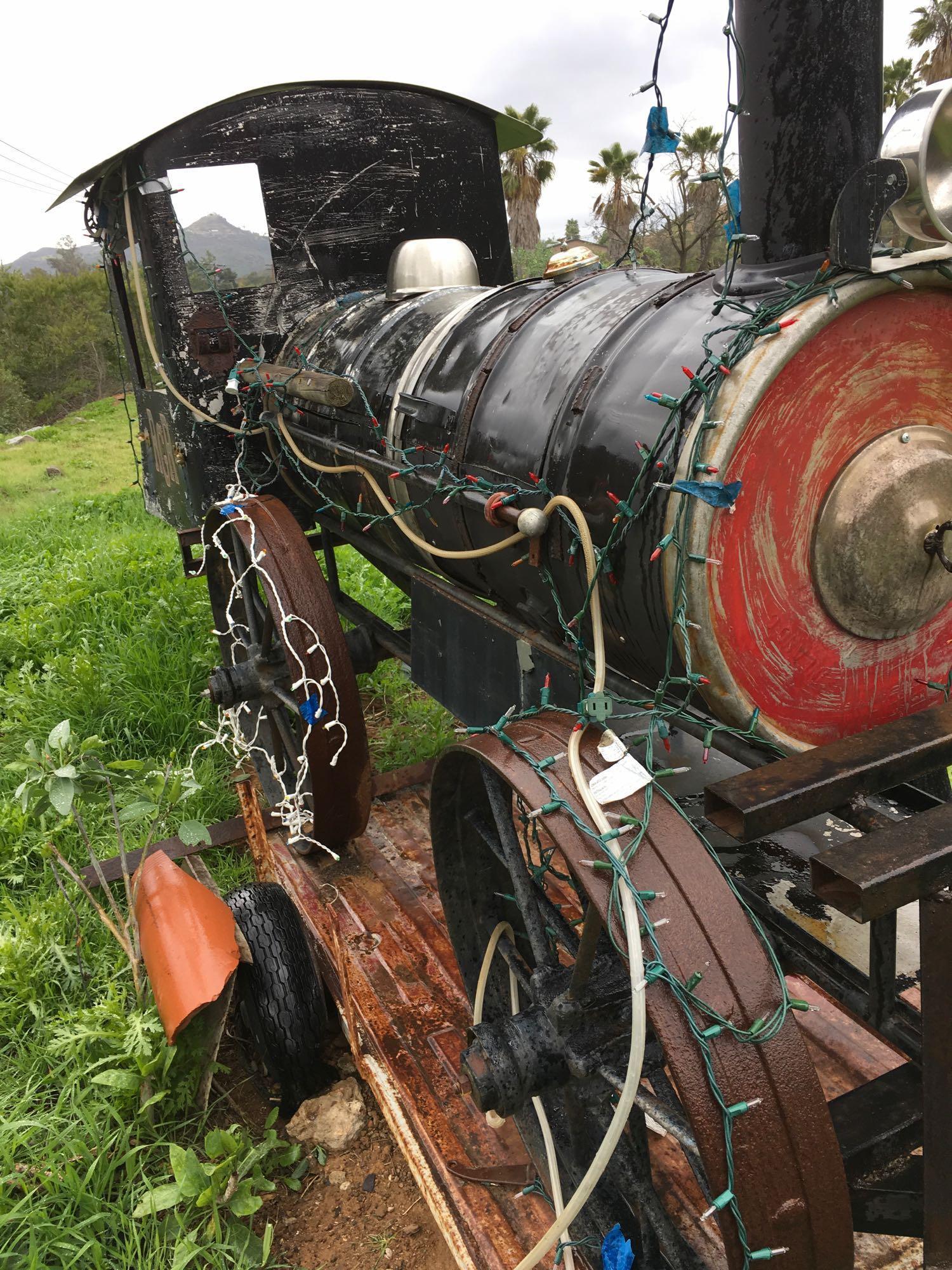 Train on trailer - No Engine - USED AS BBQ