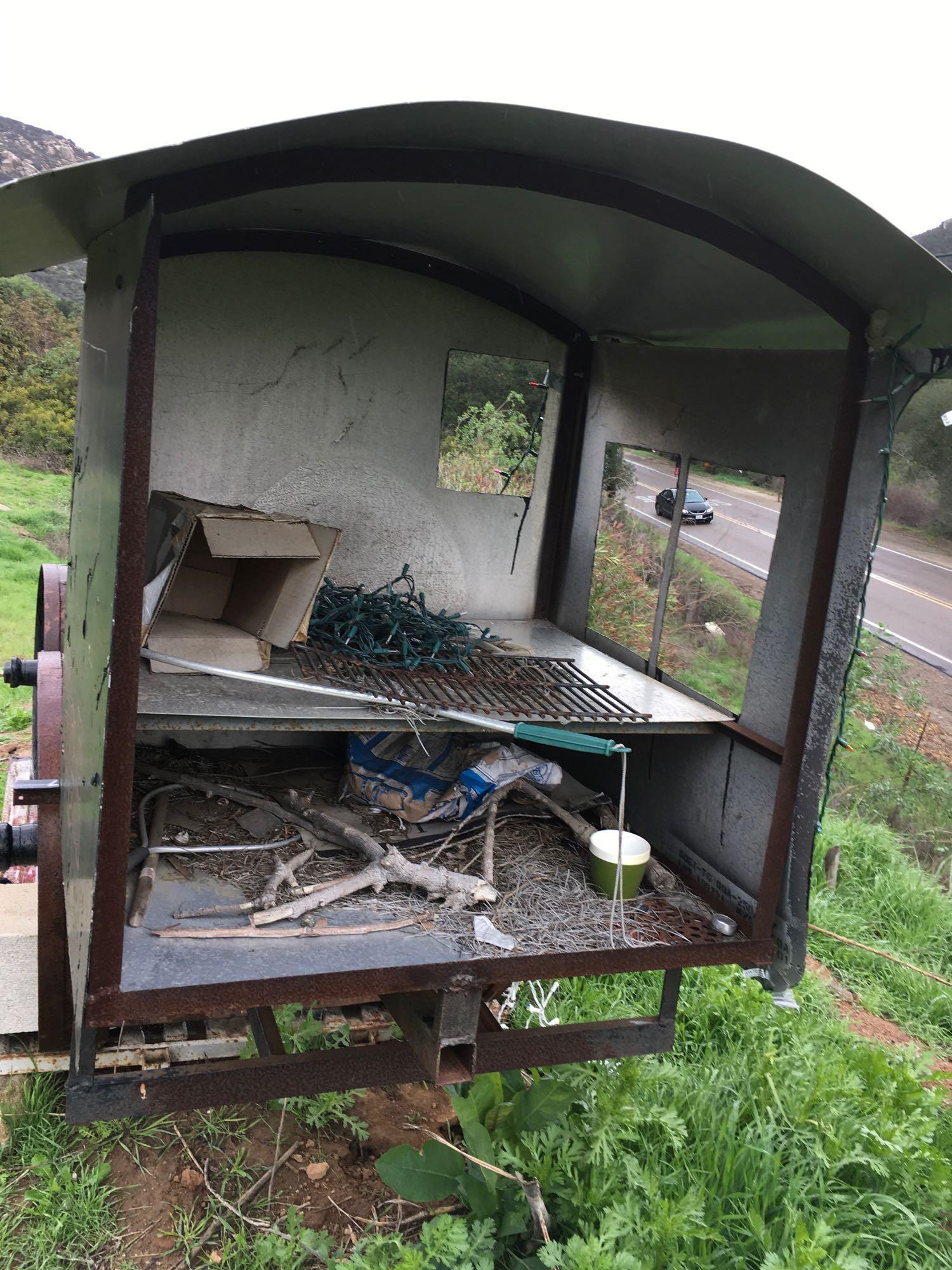 Train on trailer - No Engine - USED AS BBQ